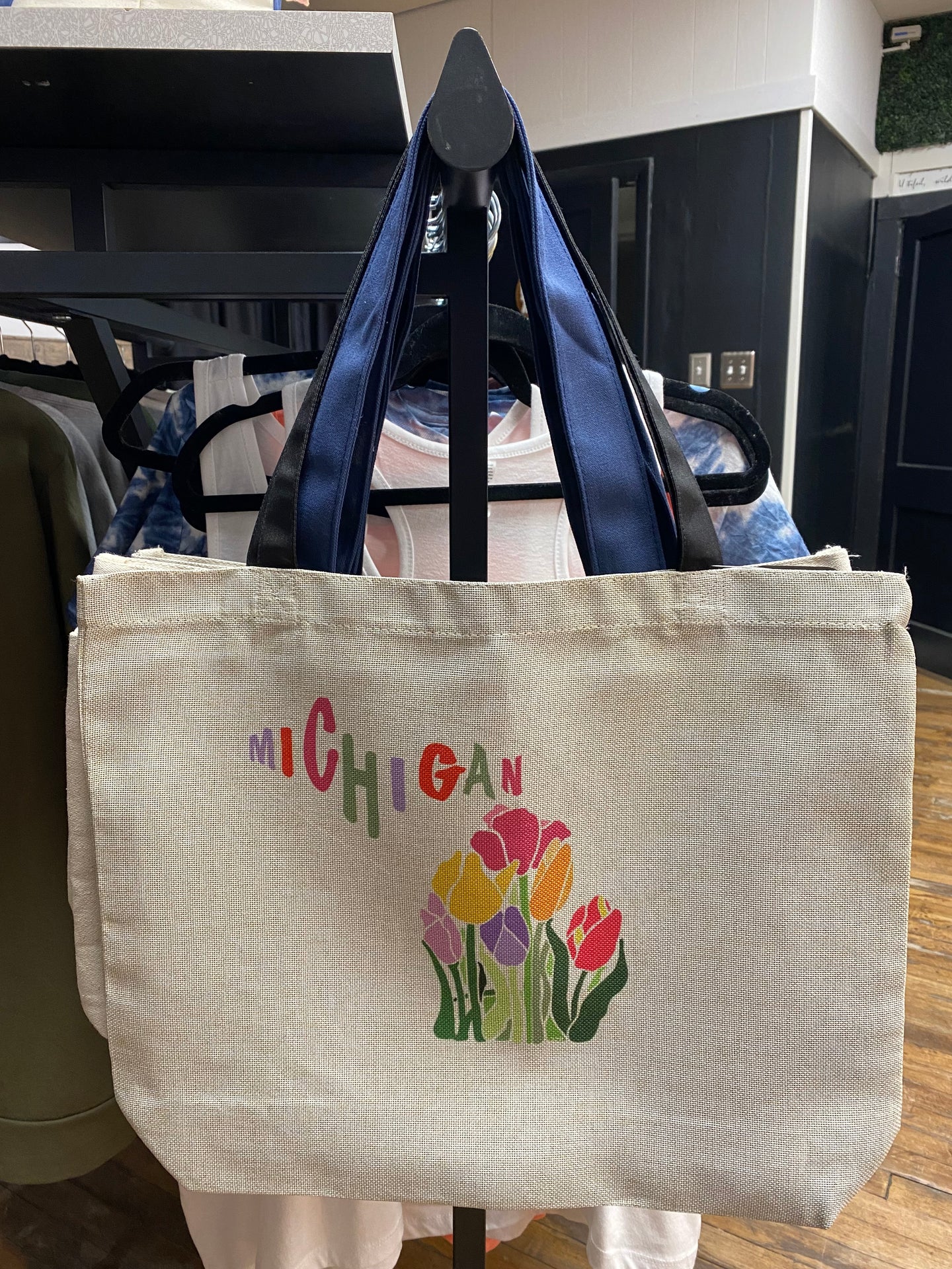 Michigan Tulip Burlap Bag