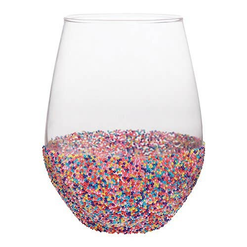 Stemless Bead Wine Glass - 20oz