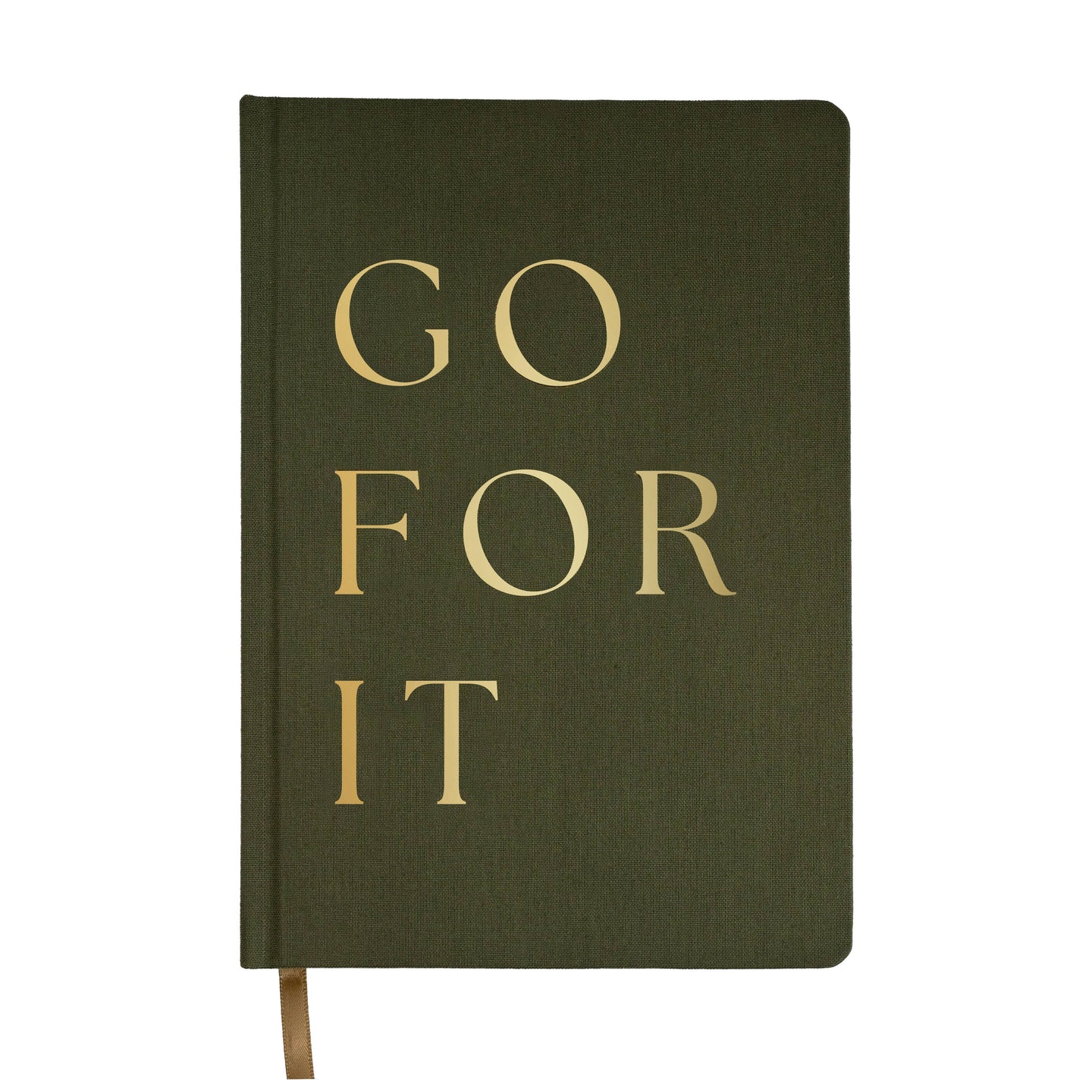 Go For It - Olive and Gold Foil Fabric Journal