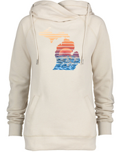 Load image into Gallery viewer, Michigan Sunset Funnel Neck Hoodie | Womens
