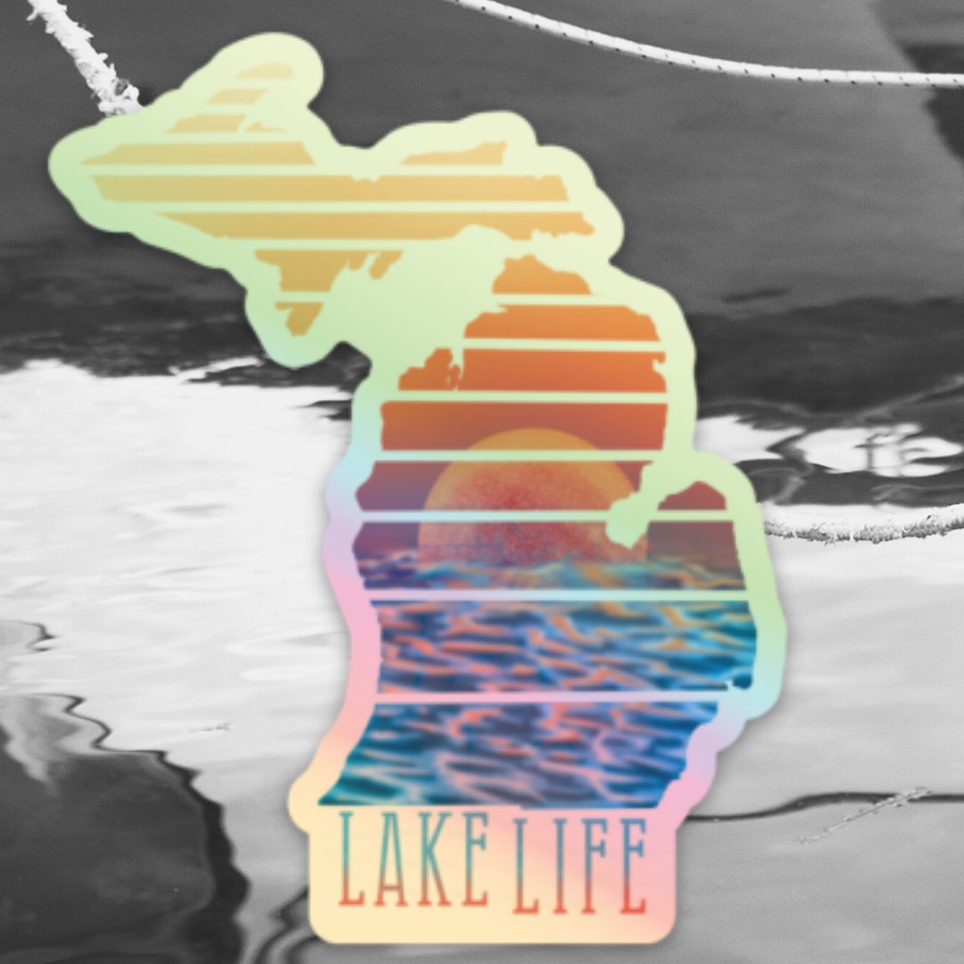 Lake Life Holographic Sticker