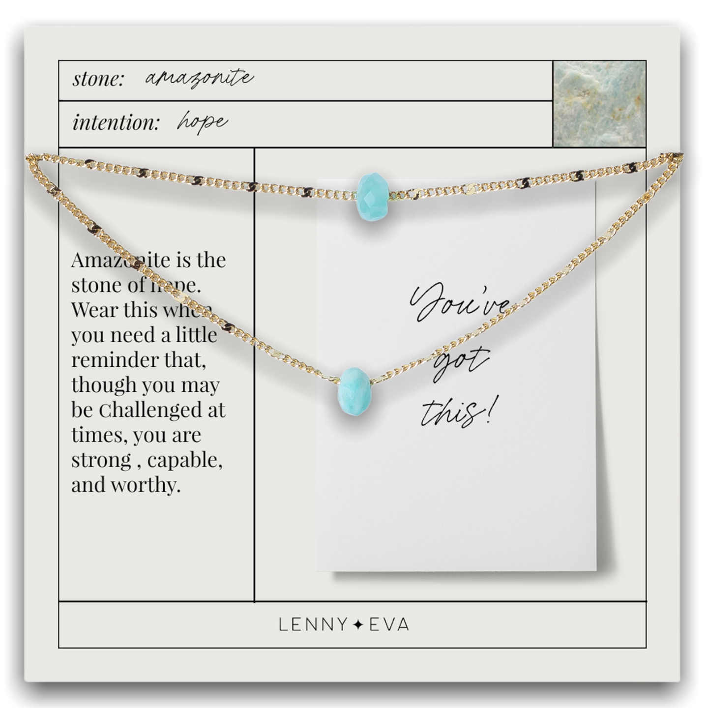 Gemstone Necklace-Amazonite